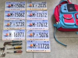 KPSM Recovers Multiple License Plates and Tools During Front Street Control.