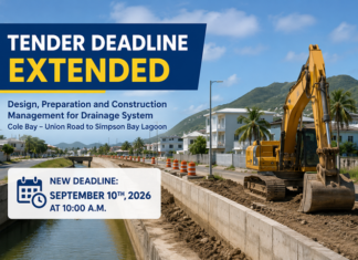 Tender Submission Deadline Extended for Drainage System Cole Bay -Union Road to Simpson Bay Lagoon