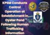 KPSM Conducts Control Operation at Establishment in Oyster Pond Following Human Trafficking Information
