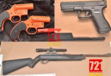 Suspect Arrested During Routine Control; Four Firearms Confiscated During House Search