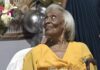 Richinel Brug congratulates Mrs. Dorothy Serrant on her remarkable 100th birthday