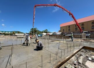 Foundation poured for new Soualiga Marketplace