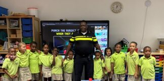 Community Officer Rexcarlos Courtar introduces himself to partners across Sint Eustatius