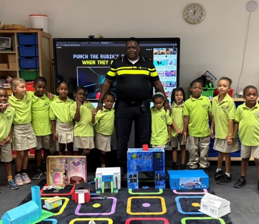 Community Officer Rexcarlos Courtar introduces himself to partners across Sint Eustatius