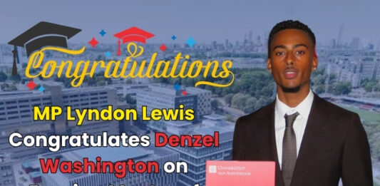 MP Lyndon Lewis Congratulates Denzel Washington on Earning Master of Laws in Tax Law