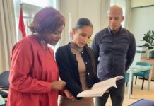 Minister Plenipotentiary Arrindell Meets Local Authors Dwight Williams and Claudine Williams Wescot