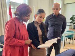 Minister Plenipotentiary Arrindell Meets Local Authors Dwight Williams and Claudine Williams Wescot